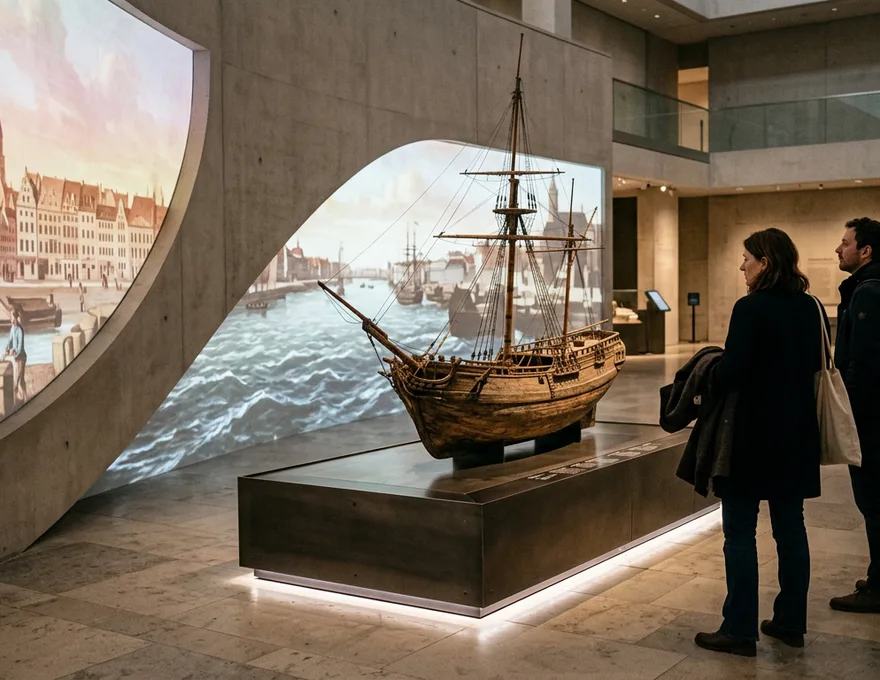 Formatbeispiel Museum & Kultur: Ausstellung, Eingang, Vitrine