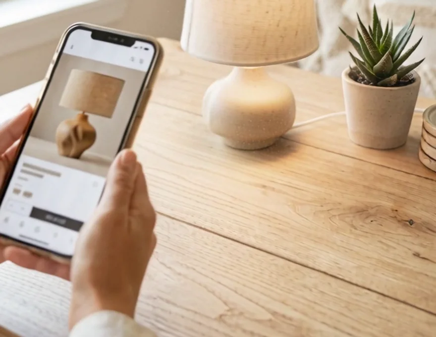 Formatbeispiel Social-Reel: Tischleuchte im Wohnraum