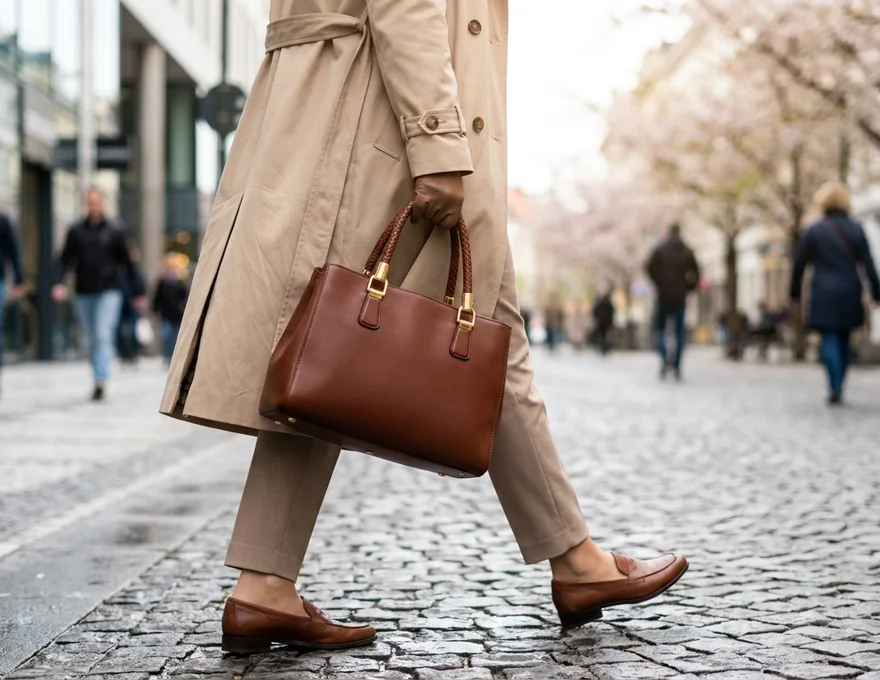 Formatbeispiel Street-Style: Handtasche · Stadtszene